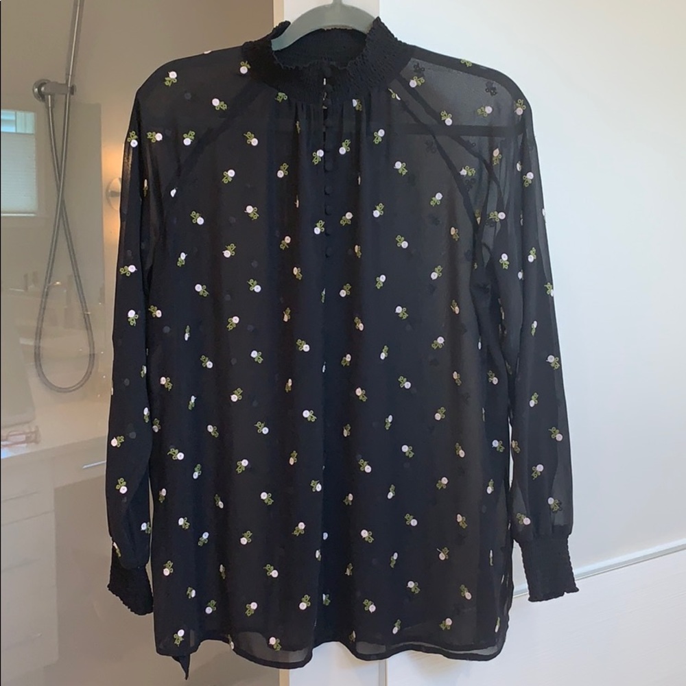 CAbi blouse floral and black. EUC! Size S